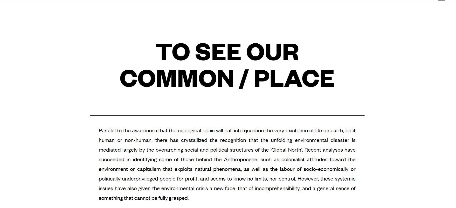 To see our common/place online exhibition